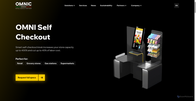 Security scan screenshot of https://www.omnic.net/self-service/omni-self-checkout
