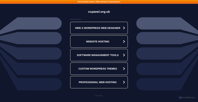 Security scan screenshot of http://www.ccpanel.org.uk/