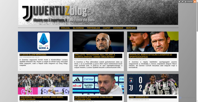 Security scan screenshot of https://juventuz.blog.hu/