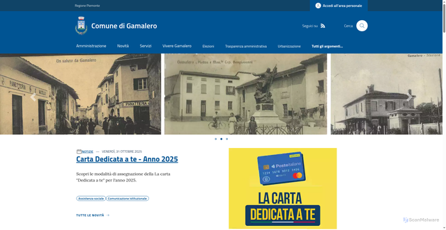 Security scan screenshot of www.comune.gamalero.al.it