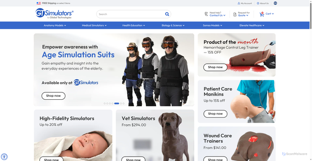 Security scan screenshot of https://www.gtsimulators.com