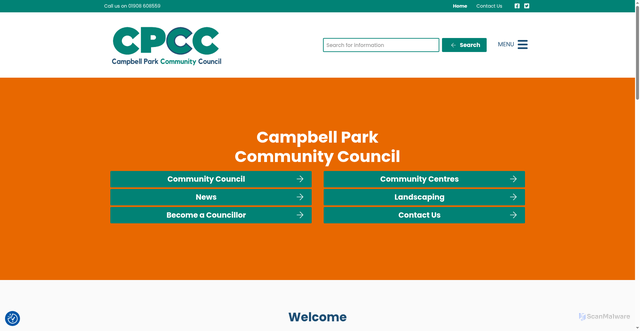 Security scan screenshot of http://www.campbell-park.gov.uk