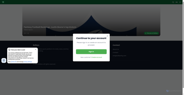 Security scan screenshot of https://raftershq.com/news/37305