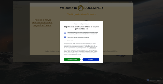 Security scan screenshot of https://dogeminer.se