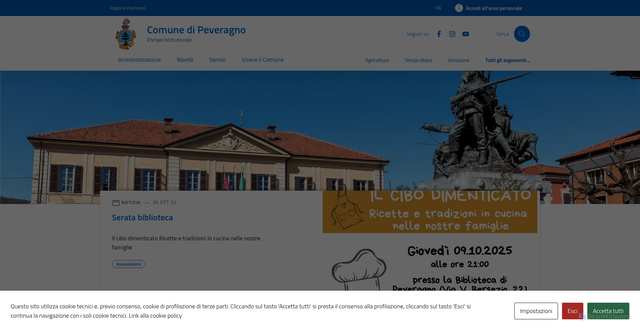 Security scan screenshot of https://comune.peveragno.cn.it/