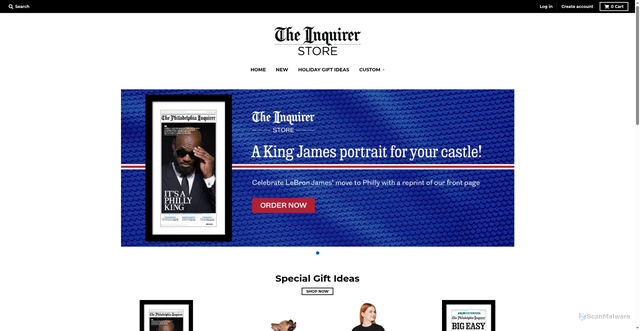 Security scan screenshot of https://store.inquirer.com