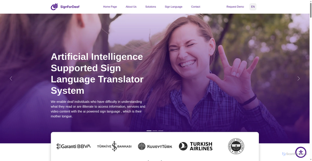 Security scan screenshot of https://signfordeaf.com