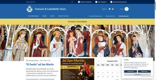 Security scan screenshot of https://www.comune.castellettostura.cn.it/
