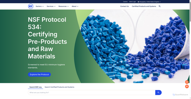 Security scan screenshot of https://nsf.org