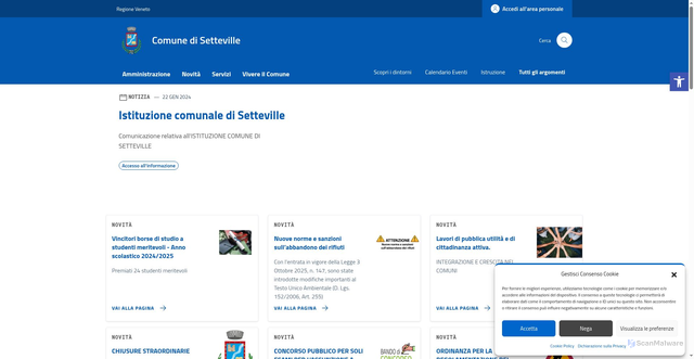 Security scan screenshot of https://comune.setteville.bl.it