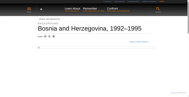 Security scan screenshot of https://www.ushmm.org/genocide-prevention/countries/bosnia-herzegovina/1992-1995