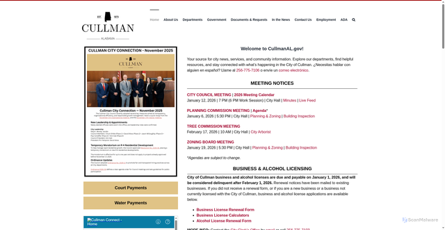 Security scan screenshot of https://cullmanal.gov/