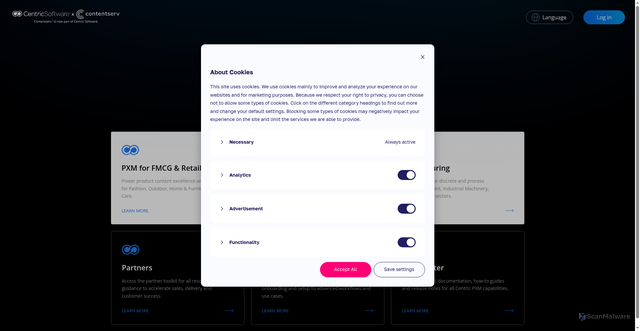 Security scan screenshot of https://contentserv.com