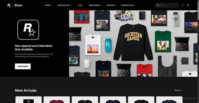 Security scan screenshot of https://store.rockstargames.com