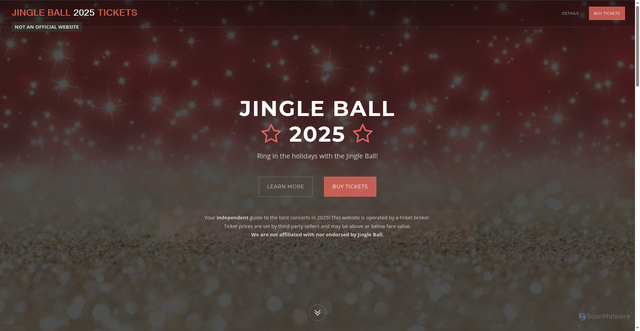 Security scan screenshot of https://jingle.ball2025.com/