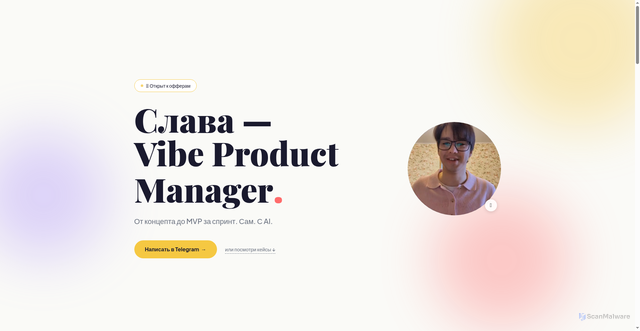 Security scan screenshot of http://vibeproductmanager.ru/