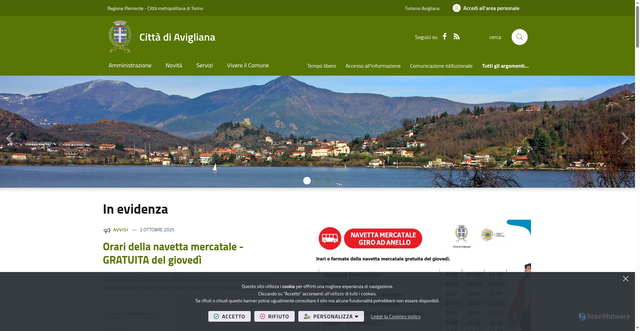 Security scan screenshot of https://www.comune.avigliana.to.it/it-it/home