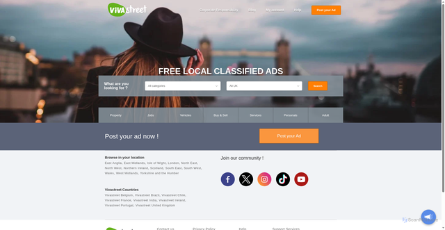 Security scan screenshot of https://vivastreet.co.uk