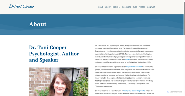 Security scan screenshot of https://www.drtonicooper.com/about/