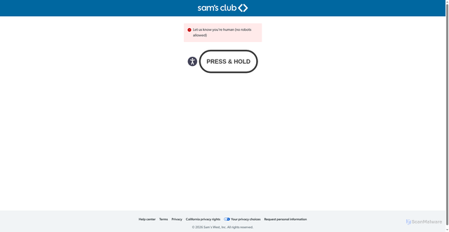 Security scan screenshot of https://www.samsclub.com/