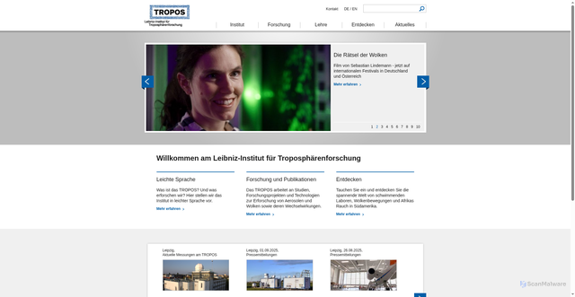 Security scan screenshot of https://www.tropos.de/