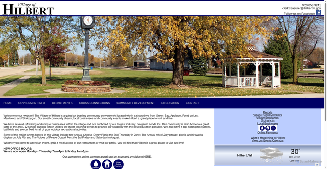 Security scan screenshot of https://hilbertwi.gov/