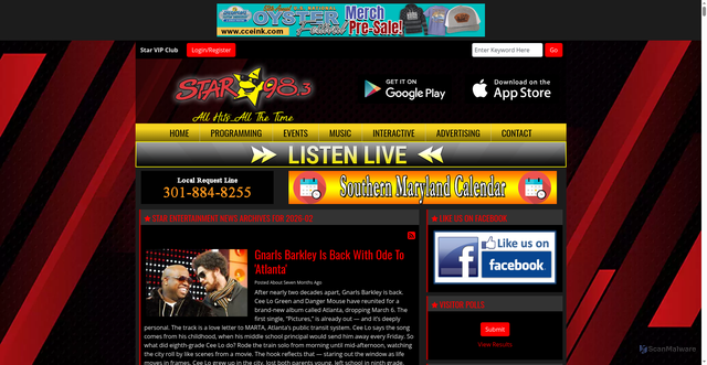 Security scan screenshot of https://star983.com/star-entertainment-news/archives/2026-02/