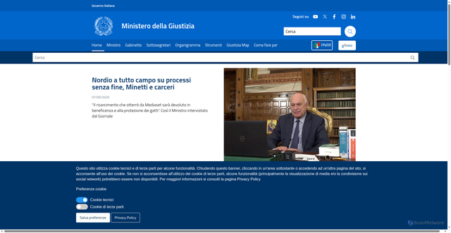 Security scan screenshot of https://www.giustizia.it