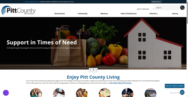 Security scan screenshot of https://www.pittcountync.gov/