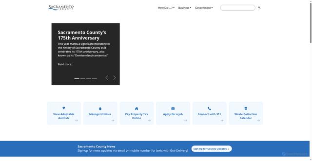 Security scan screenshot of https://www.saccounty.gov/