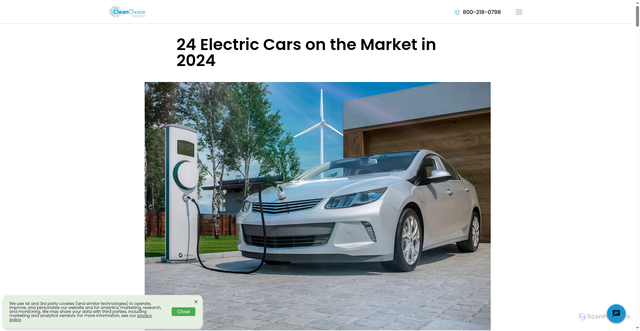 Security scan screenshot of https://cleanchoiceenergy.com/news/electric-cars-2024