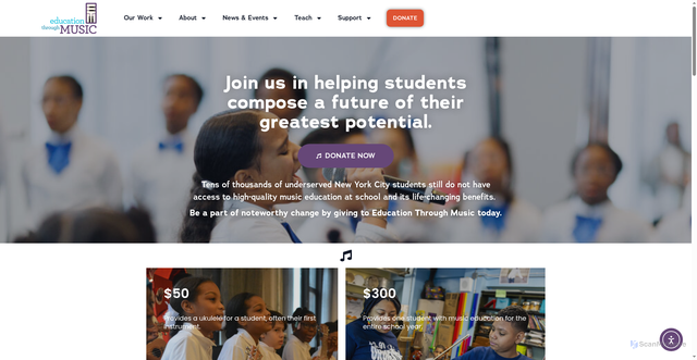 Security scan screenshot of https://etmonline.org/donate/