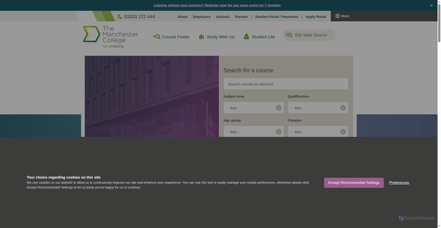 Security scan screenshot of https://www.tmc.ac.uk/