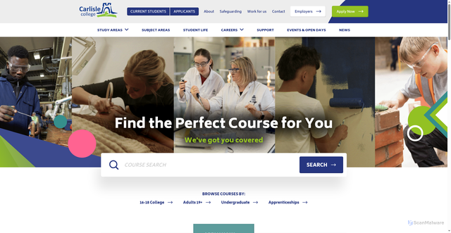 Security scan screenshot of https://www.carlisle.ac.uk/