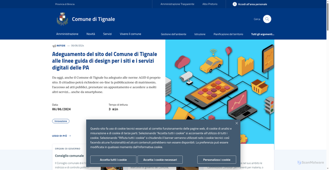 Security scan screenshot of https://www.comune.tignale.bs.it/