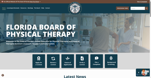 Security scan screenshot of https://floridasphysicaltherapy.gov/