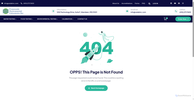 Security scan screenshot of https://celabinc.com/wp