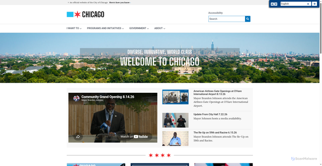 Security scan screenshot of https://cityofchicago.org