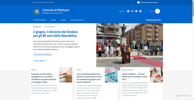 Security scan screenshot of https://www.comune.nettuno.roma.it