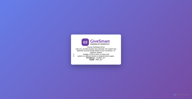 Security scan screenshot of https://e.givesmart.com/events/LYw/