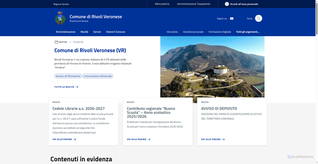 Security scan screenshot of https://www.comune.rivoli.vr.it
