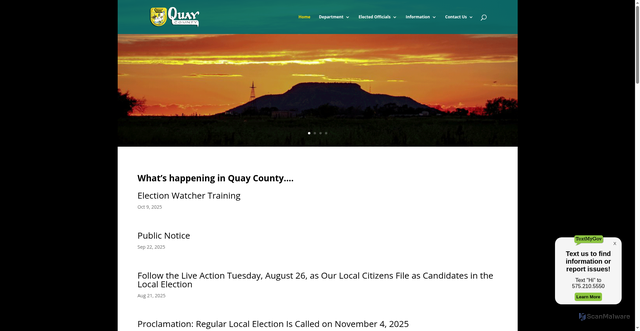 Security scan screenshot of https://www.quaycounty-nm.gov/