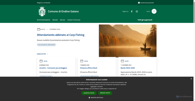 Security scan screenshot of https://www.comune.endine-gaiano.bg.it/it