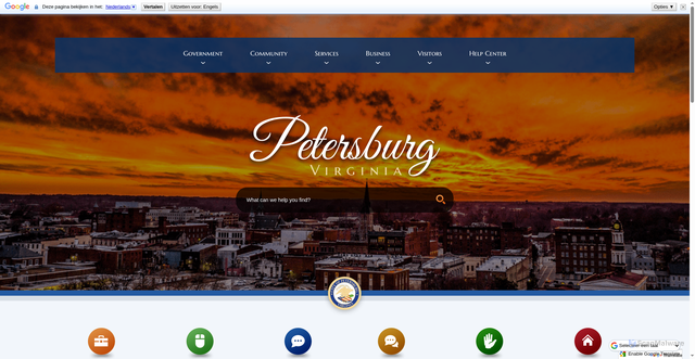 Security scan screenshot of https://petersburgva.gov/