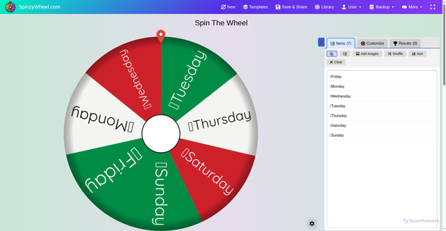 Security scan screenshot of https://spinzywheel.com
