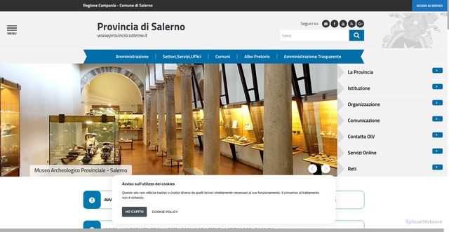 Security scan screenshot of https://www.provincia.salerno.it