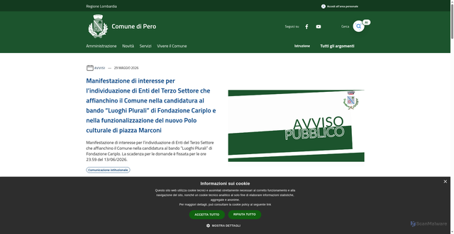 Security scan screenshot of https://www.comune.pero.mi.it