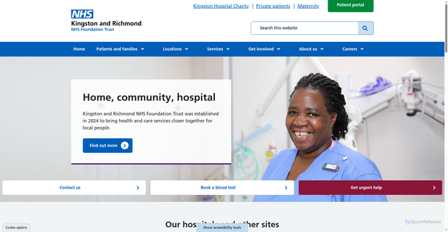 Security scan screenshot of http://www.hrch.nhs.uk/