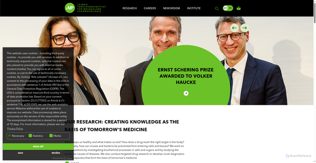 Security scan screenshot of https://leibniz-fmp.de/
