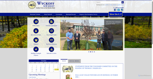 Security scan screenshot of https://www.wyckoffnj.gov/
